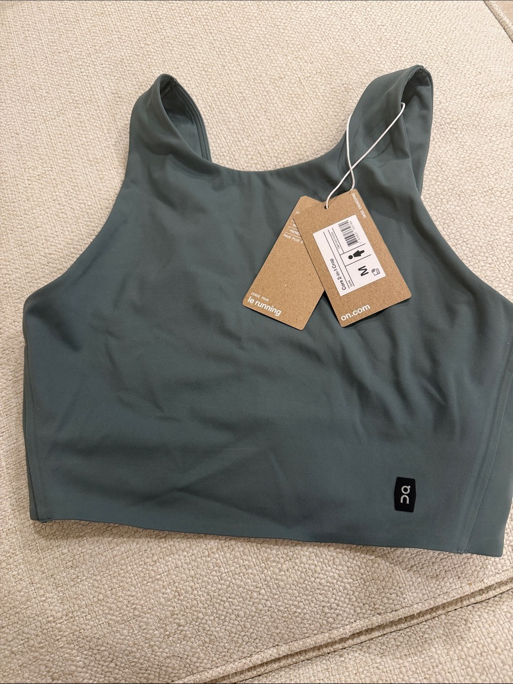 On Running 2 in 1 Crop- Olive Green Sports Bra